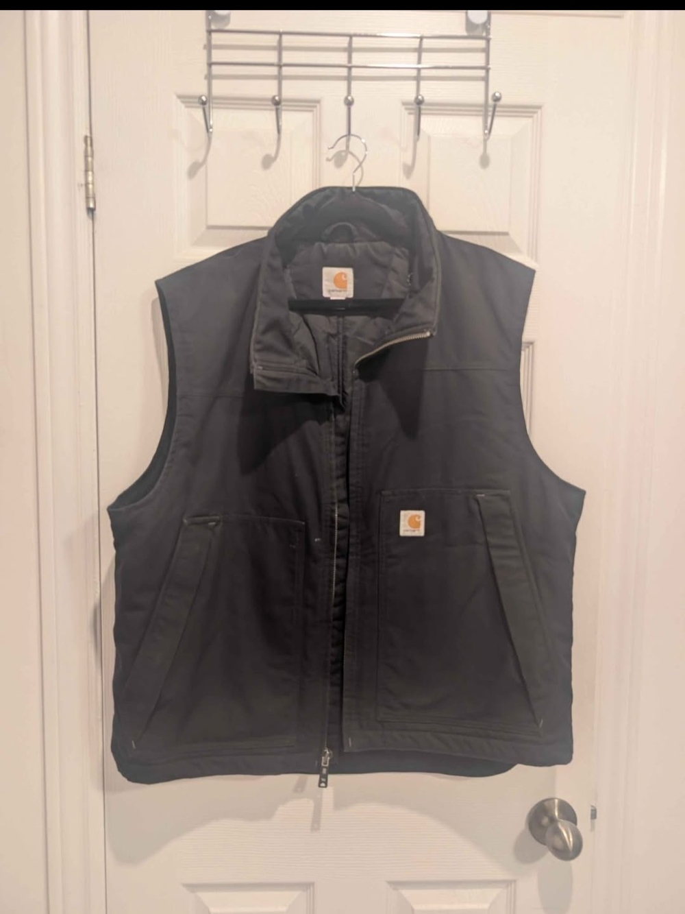 Carhartt Men's Dark Gray Work Vest with Quilted Interior